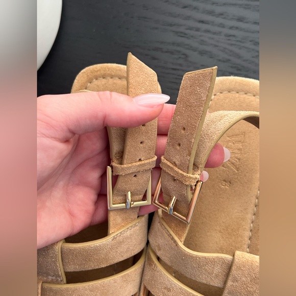 Zara Suede Flat Sandals size 38 - Picture 6 of 6